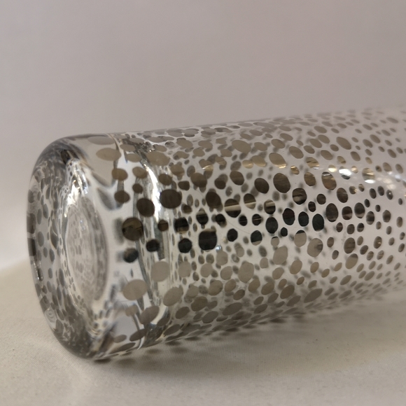 Set of 4 Extra Tall Shot Glasses w/ Metallic Silver Applied Confetti Polka Dots - Picture 5 of 6